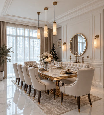 Alabaster Lighting Built Around Repeated Rings