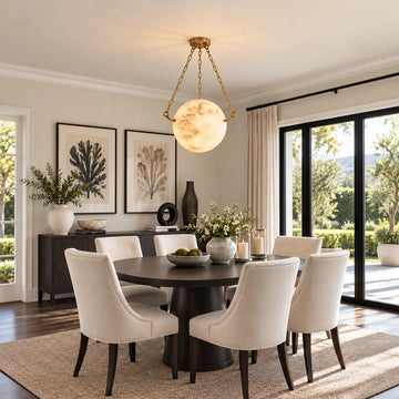 One Globe Four Structures in Alabaster Pendant Lighting