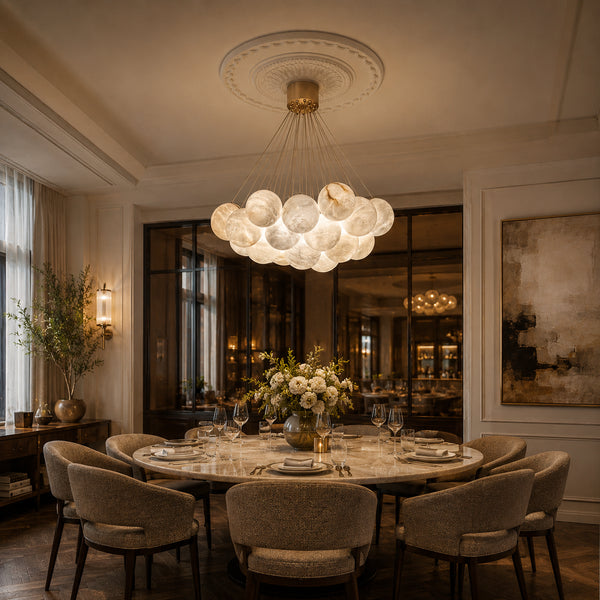 Auona Alabaster Globe Chandelier 5
