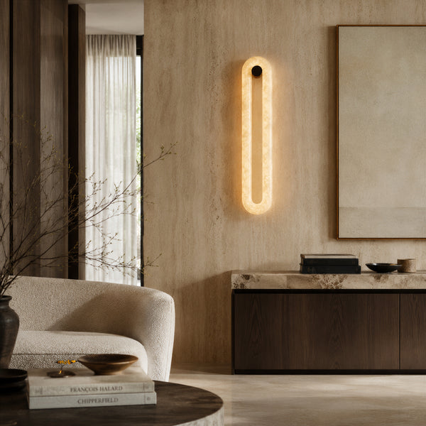Avenoril Alabaster Oval Wall Light 7