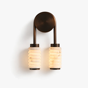 Averciel Alabaster Ribbed Wall Light 1
