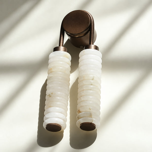 Averciel Alabaster Ribbed Wall Light 11