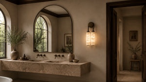 Averciel Alabaster Ribbed Wall Light 2