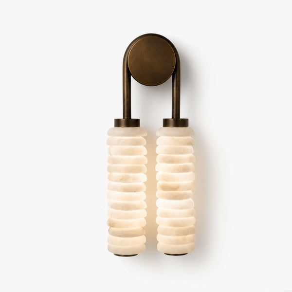 Averciel Alabaster Ribbed Wall Light 3