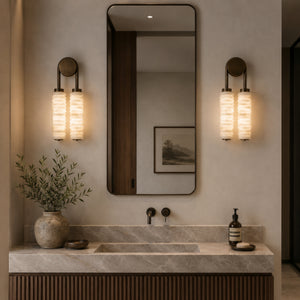 Averciel Alabaster Ribbed Wall Light 5