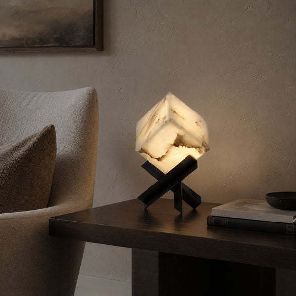 Avervane Alabaster Cube Table Lamp 2