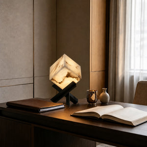 Avervane Alabaster Cube Table Lamp 3