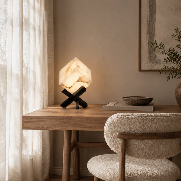 Avervane Alabaster Cube Table Lamp 5