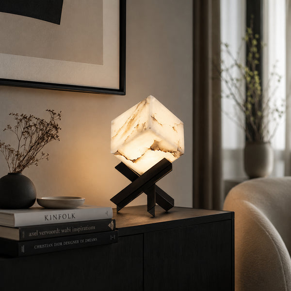 Avervane Alabaster Cube Table Lamp 8