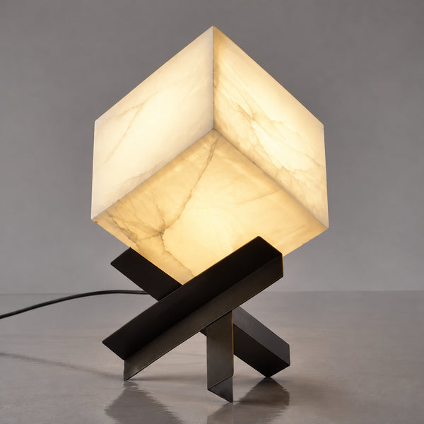 Avervane Alabaster Cube Table Lamp 9