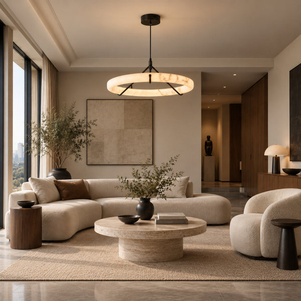 Branor Alabaster Ring Pendant Light 11