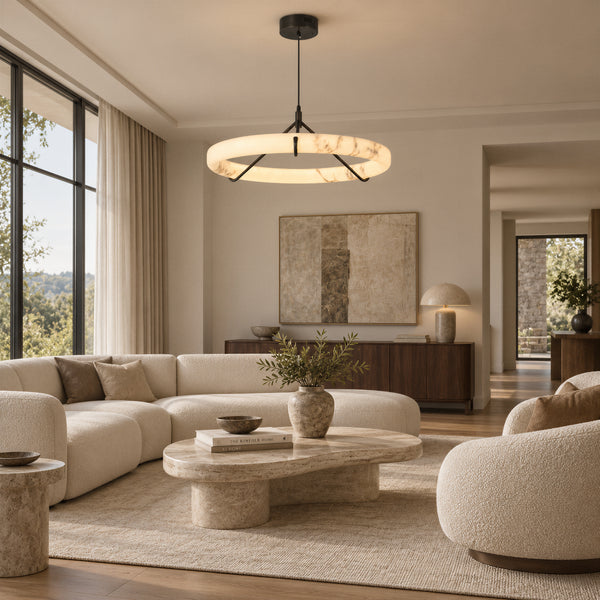 Branor Alabaster Ring Pendant Light 8
