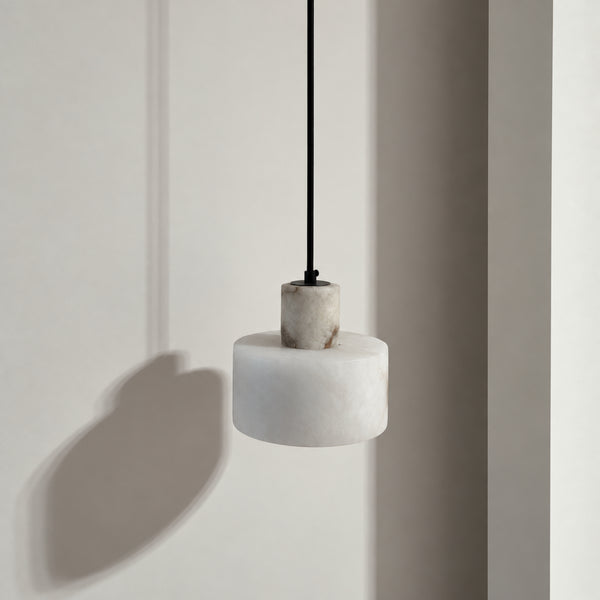 Brelmont Alabaster Drum Pendant Light 11