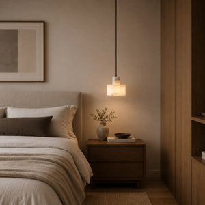 Brelmont Alabaster Drum Pendant Light 2