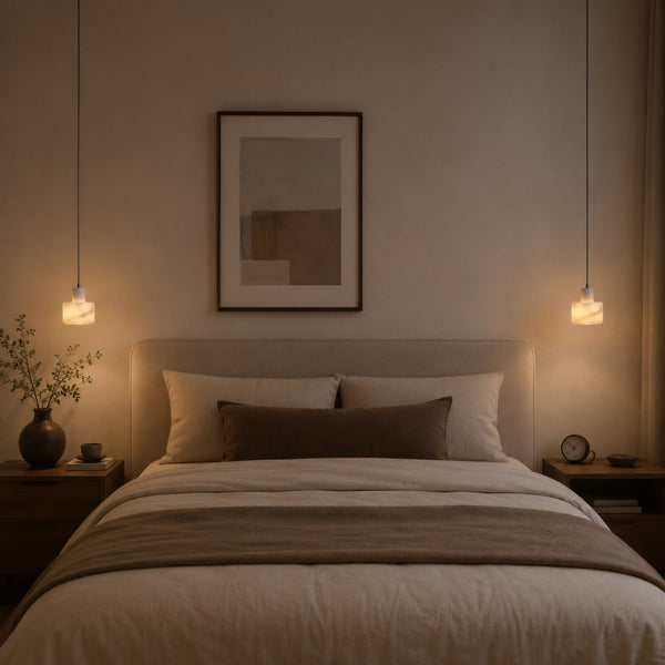 Brelmont Alabaster Drum Pendant Light 5