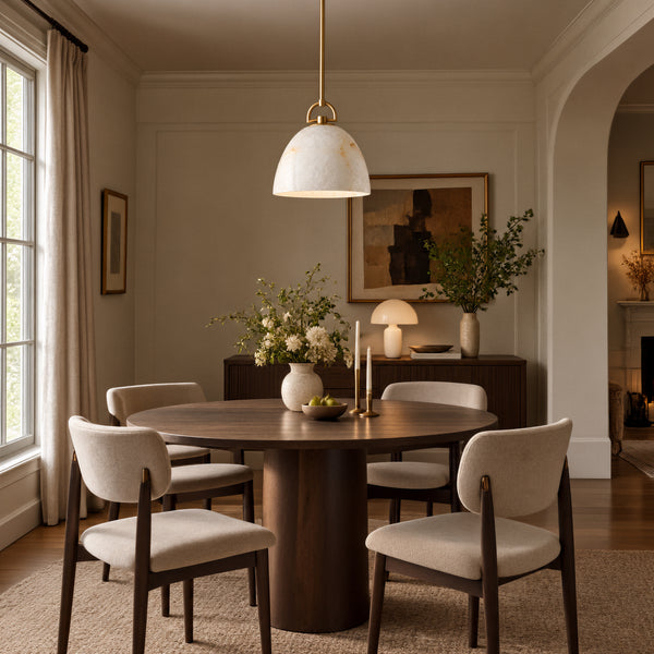 Brelton Alabaster Dome Pendant Light 12