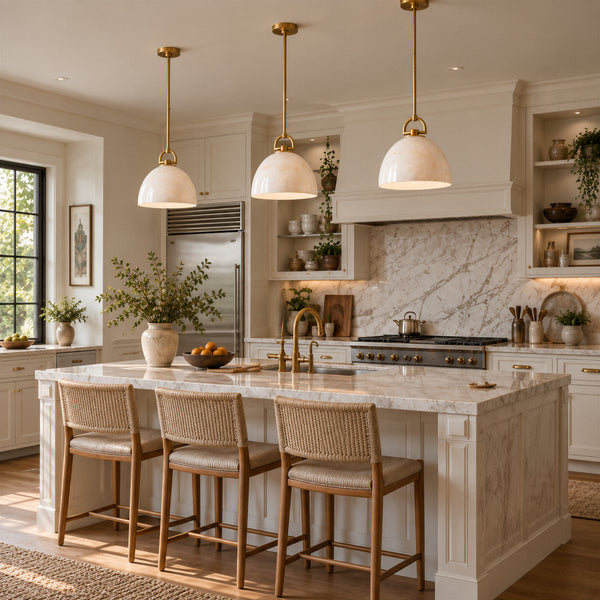 Brelton Alabaster Dome Pendant Light 13