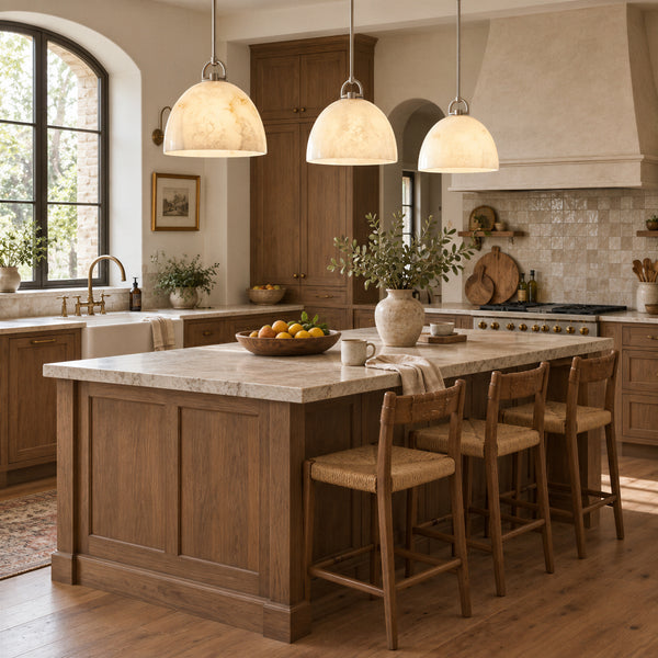 Brelton Alabaster Dome Pendant Light 14