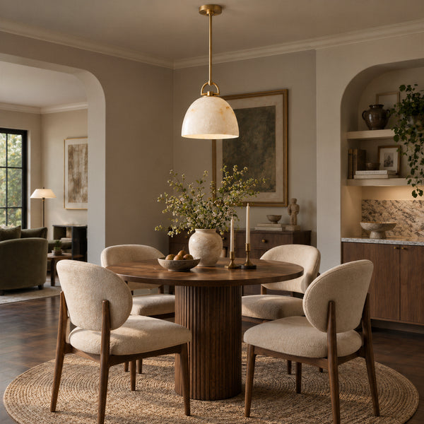 Brelton Alabaster Dome Pendant Light 15