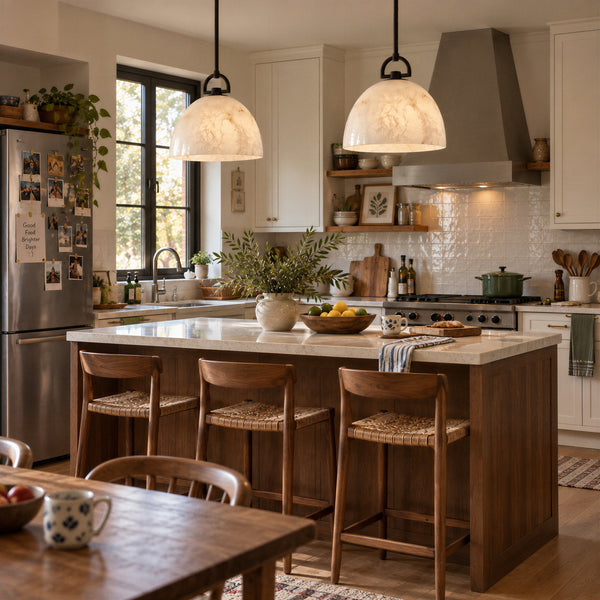 Brelton Alabaster Dome Pendant Light 16