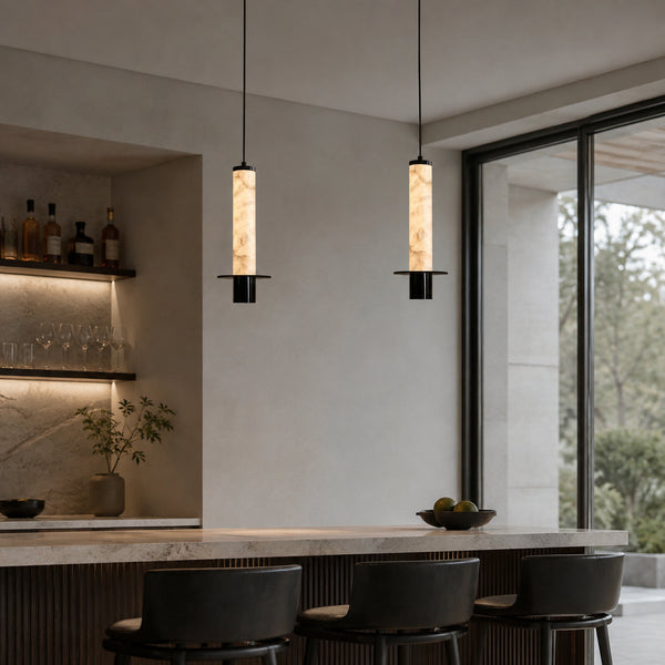 Caldovene Alabaster Cylinder Pendant Light3