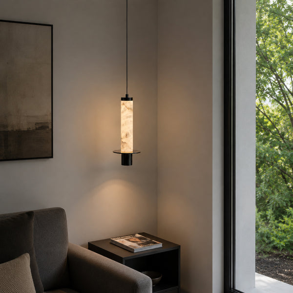 Caldovene Alabaster Cylinder Pendant Light 4