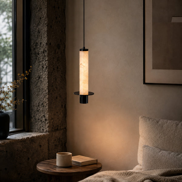 Caldovene Alabaster Cylinder Pendant Light 5