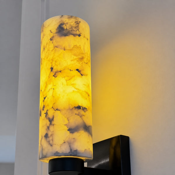 Caldrene Alabaster Cylinder Wall Light 10