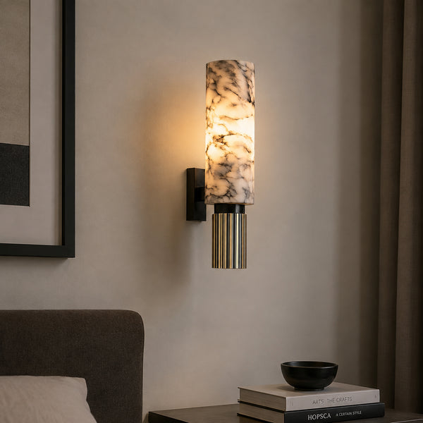 Caldrene Alabaster Cylinder Wall Light 7