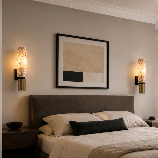 Caldrene Alabaster Cylinder Wall Light 8