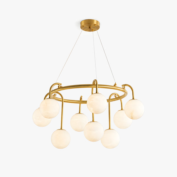 Calvi Alabaster Globe Ring Chandelier 1