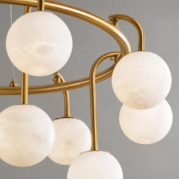 Calvi Alabaster Globe Ring Chandelier 15