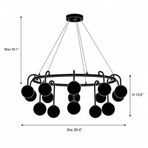 Calvi Alabaster Globe Ring Chandelier 2