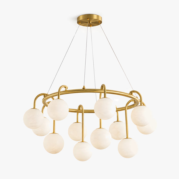 Calvi Alabaster Globe Ring Chandelier 6