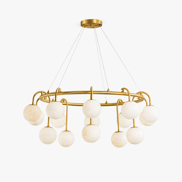 Calvi Alabaster Globe Ring Chandelier 7