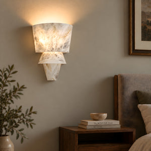 Cavrenor Tiered Alabaster Wall Lamp 2