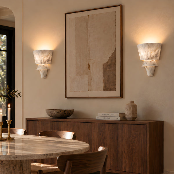Cavrenor Tiered Alabaster Wall Lamp 5