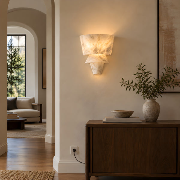 Cavrenor Tiered Alabaster Wall Lamp 8