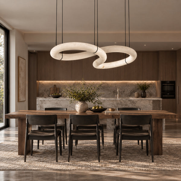Cyralon Alabaster Loop Chandelier 1