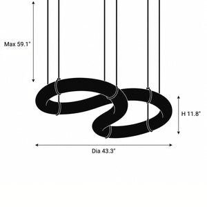 Cyralon Alabaster Loop Chandelier 4