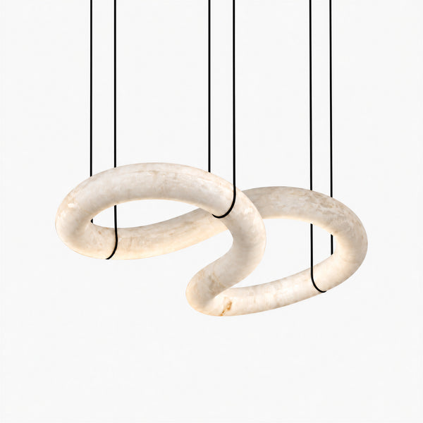 Cyralon Alabaster Loop Chandelier 5
