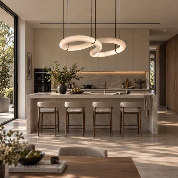 Cyralon Alabaster Loop Chandelier 8