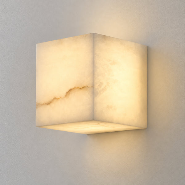 Dervik Alabaster Cube Wall Light 10