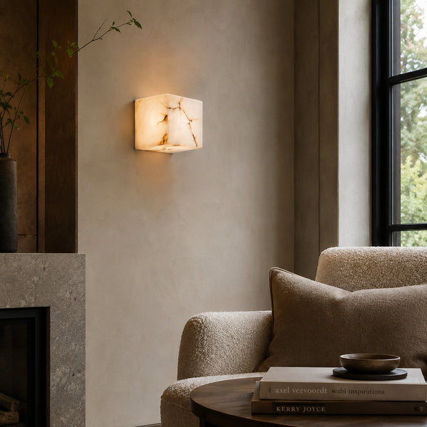 Dervik Alabaster Cube Wall Light 3