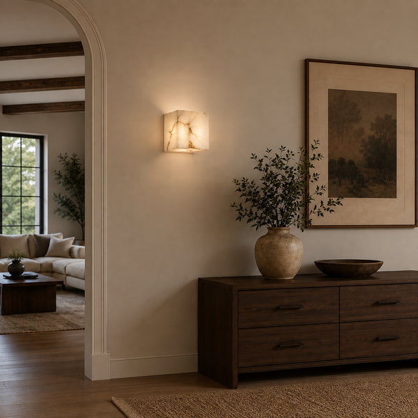 Dervik Alabaster Cube Wall Light 4
