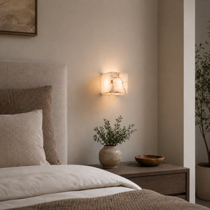 Dervik Alabaster Cube Wall Light 6