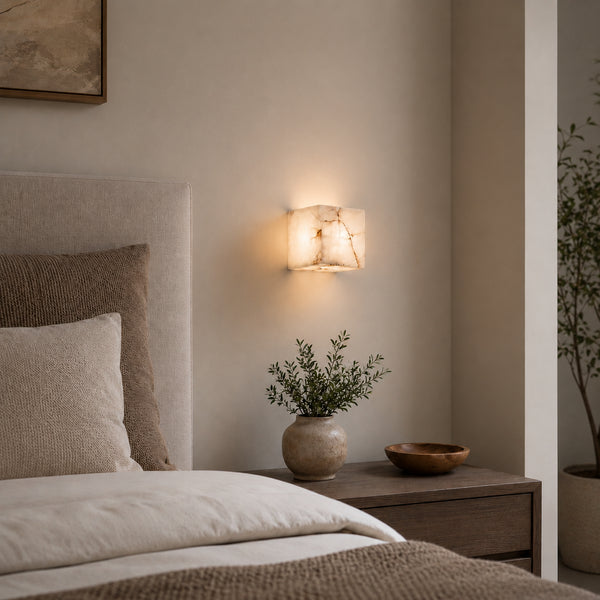 Dervik Alabaster Cube Wall Light 6