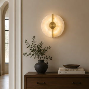 Erlavin Alabaster Disc Wall Light 6