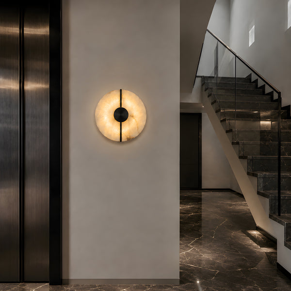 Erlavin Alabaster Disc Wall Light 7
