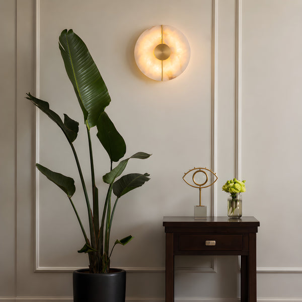 Erlavin Alabaster Disc Wall Light 8